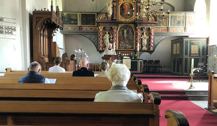 Ein erster Gottesdienst nach acht Wochen unter Corona-Bedingungen - Copyright: Henning Leverkus