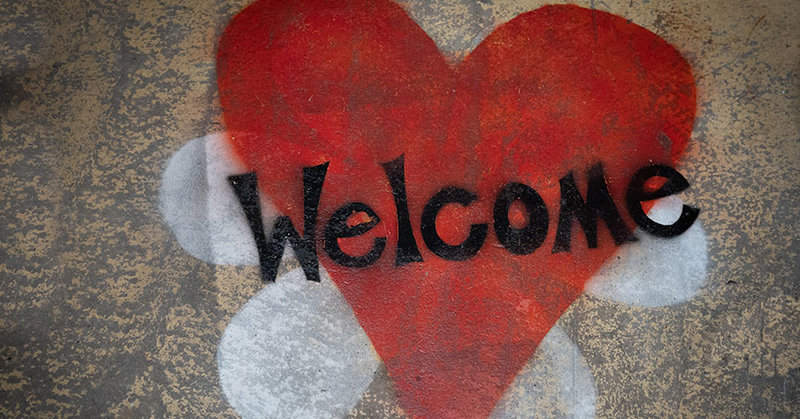 Herz mit "Welcome"