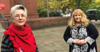 Pastorin Jutta Jungnickel und Renate Endrulat von der Kirchengemeinde Eilbek/Friedenskirche-Osterkirche. - Copyright: @ Gerd Eisentraut